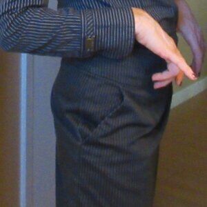 Banana Republic Cotton n Spandex Black n White Pinstripe Work Skirt, size 4